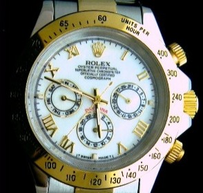 ROLEX DAYTONA 2-TONE GOLD ROMAN WHITE WATCH